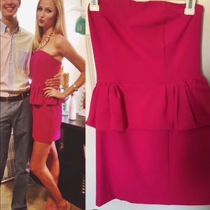 Pink peplum dress